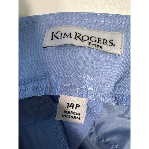 NWT Kim Rogers 14 Petite Capri Tummy Control Blue Pull On Pockets - Picture 4 of 11